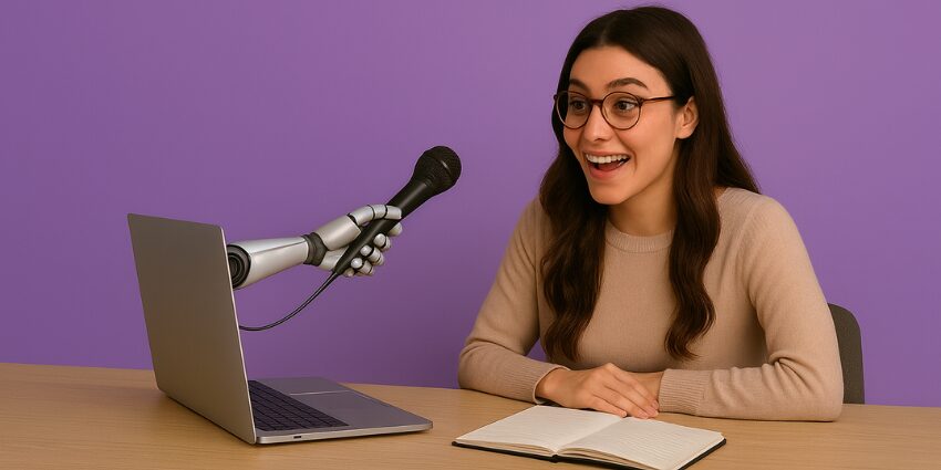 Journalist analysing AI-generated insights as part of a hybrid reporting workflow.