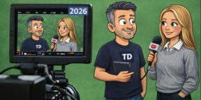 Illustration of AI and journalism converging to support enterprise decision-making